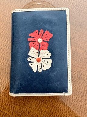 Fun flower appliqué passport/card wallet